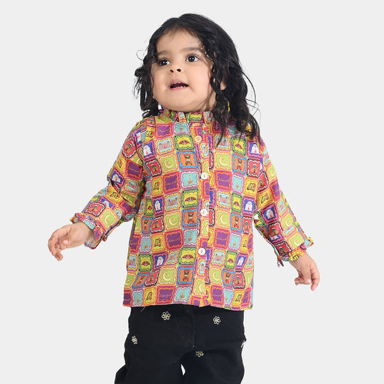 Infant Girls Poly Net Casual Top Ticket -Multi