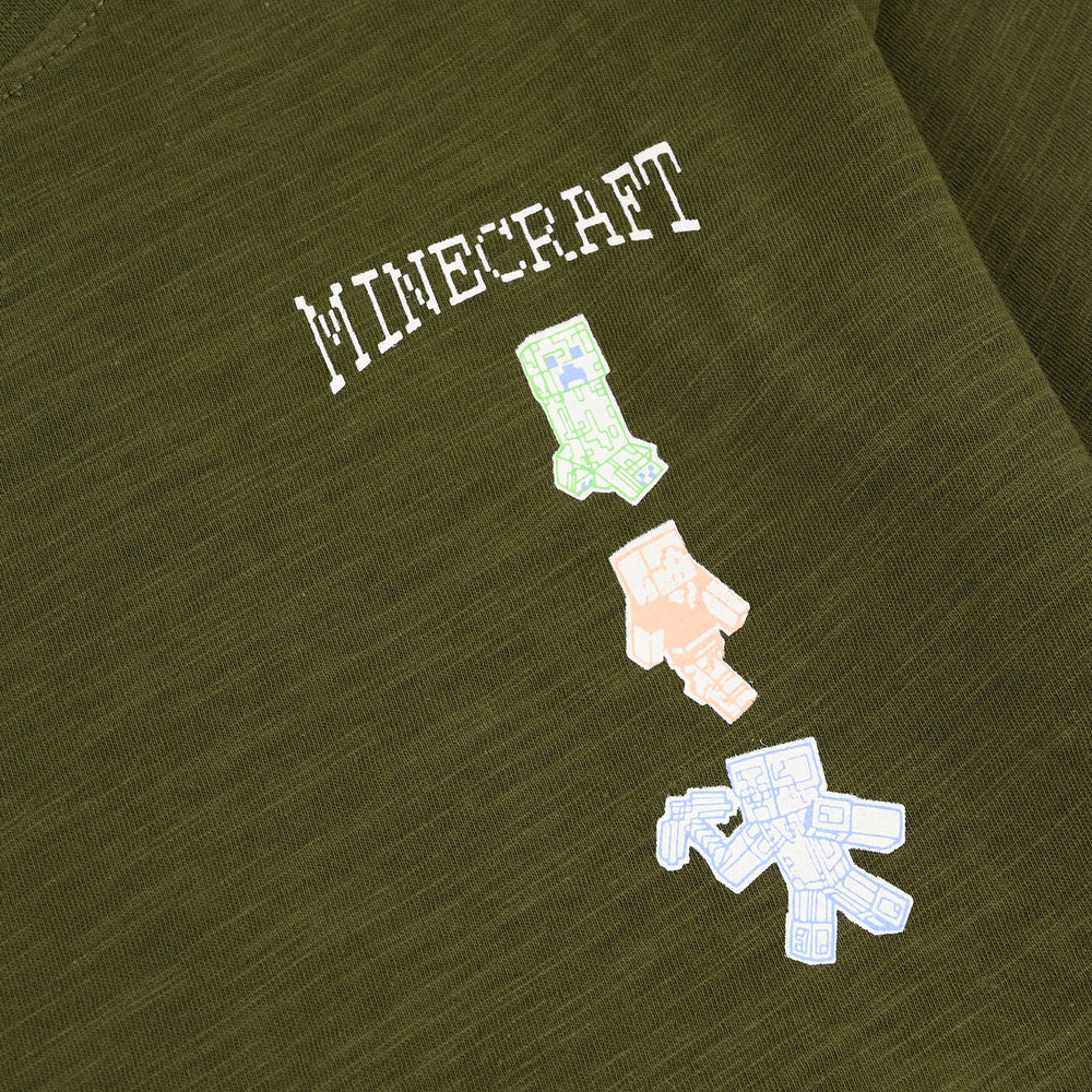 Boys Slub Jersey T-Shirt (Minecraft) - Chive Green