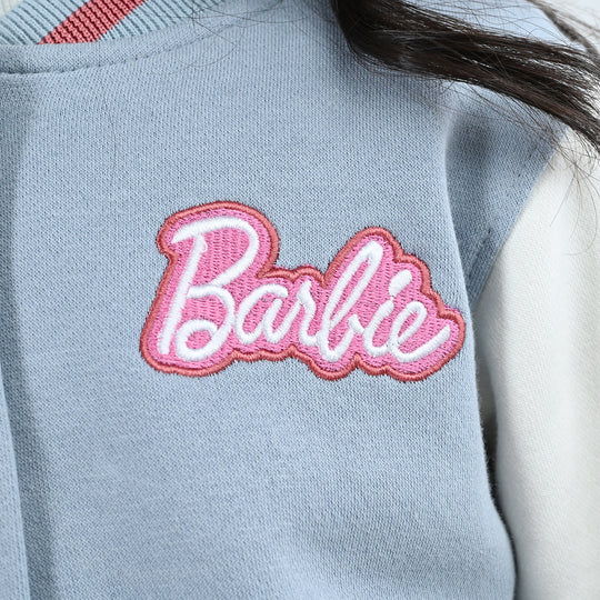 Girls Fleece Bomber Jacket Character-Blue.Fog