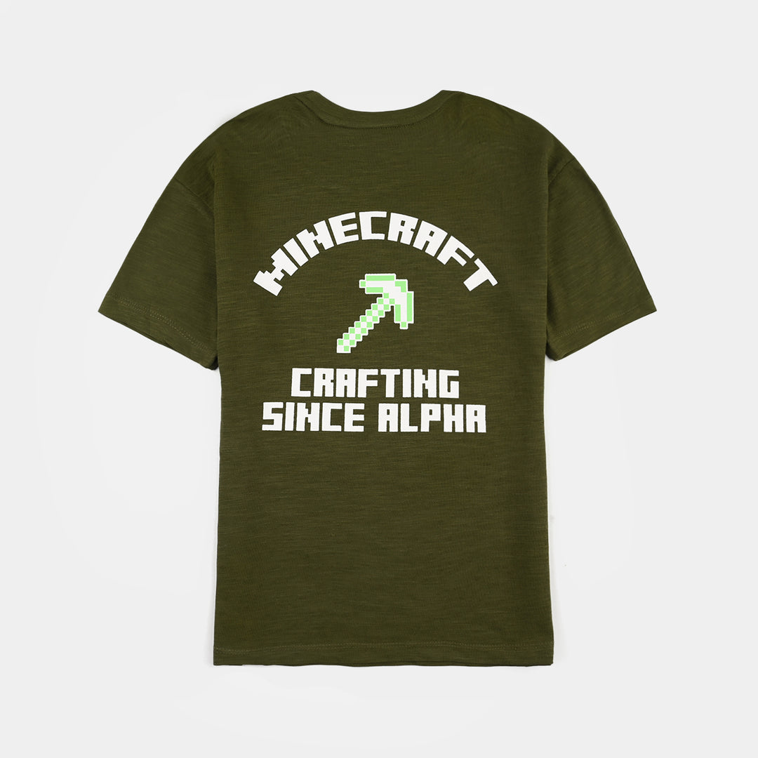 Boys Slub Jersey T-Shirt- Chive Green
