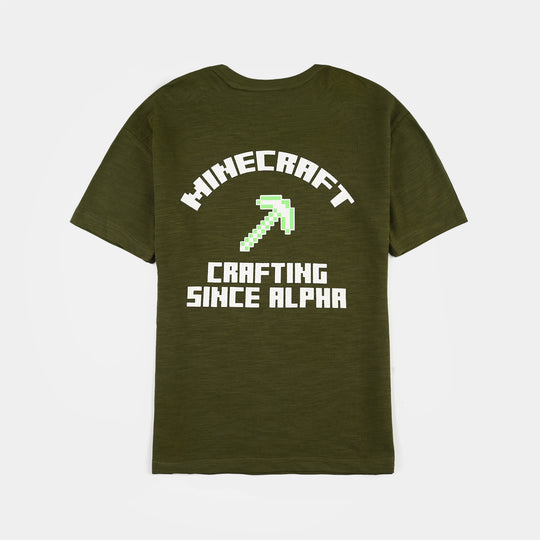 Boys Slub Jersey T-Shirt- Chive Green