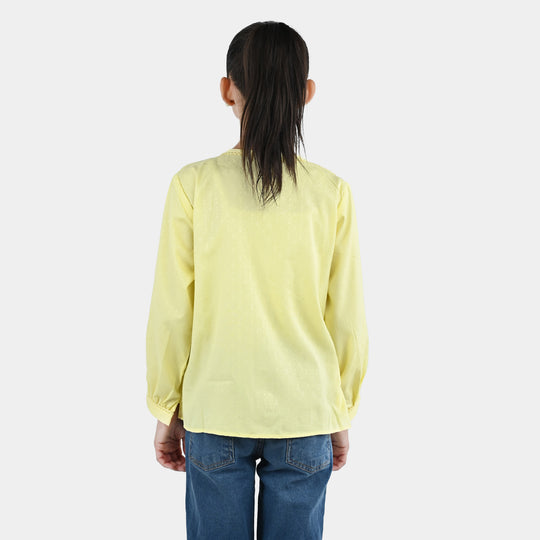 Girls Jacquard Emb Top Meadow-Yellow