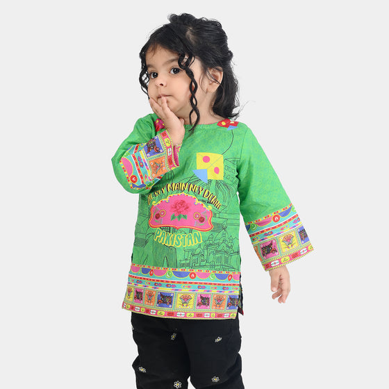 Infant Girls Dil sa Pakistan Kurti - Light Green