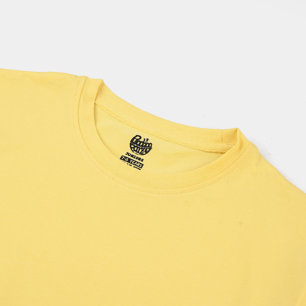 Boys Lycra Jersey Basic T-Shirt - Lemon