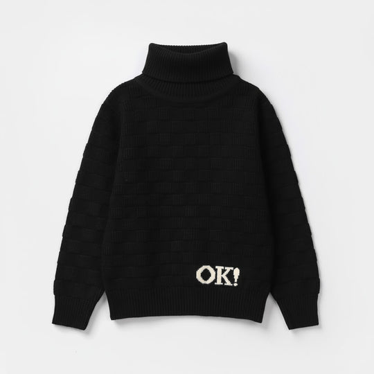 Infant Boys Acrylic Sweater-Box Textured-BLACK