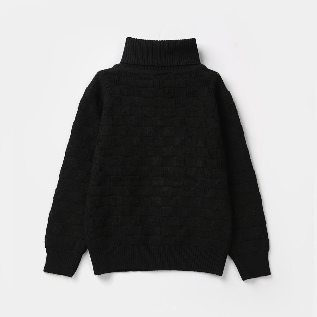 Infant Boys Acrylic Sweater-Box Textured-BLACK