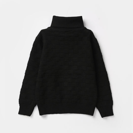 Infant Boys Acrylic Sweater-Box Textured-BLACK