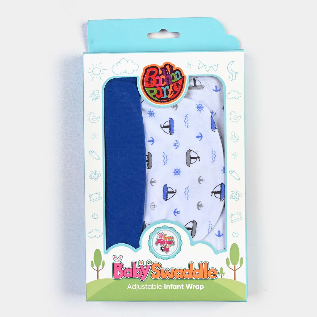 Baby Swaddle With Cap & Mittens Set