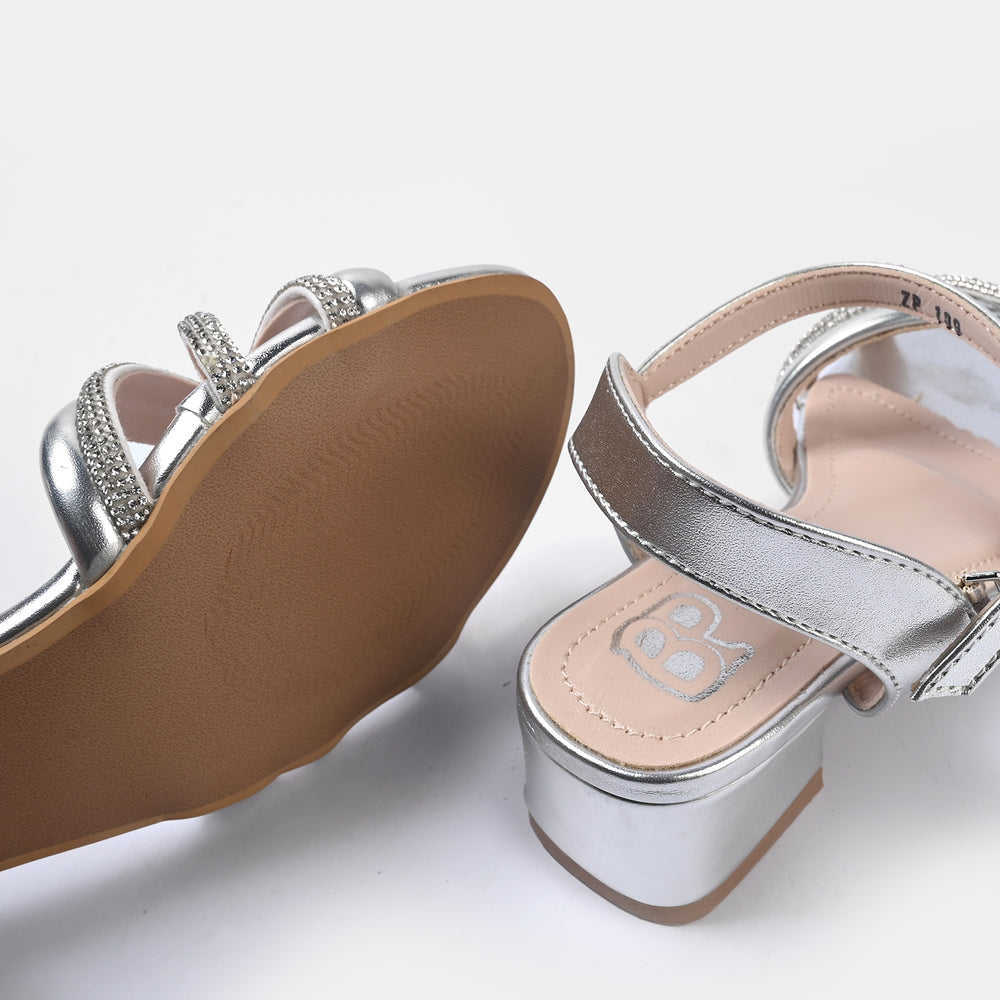 Girls Heel sandal ZP-109-SILVER