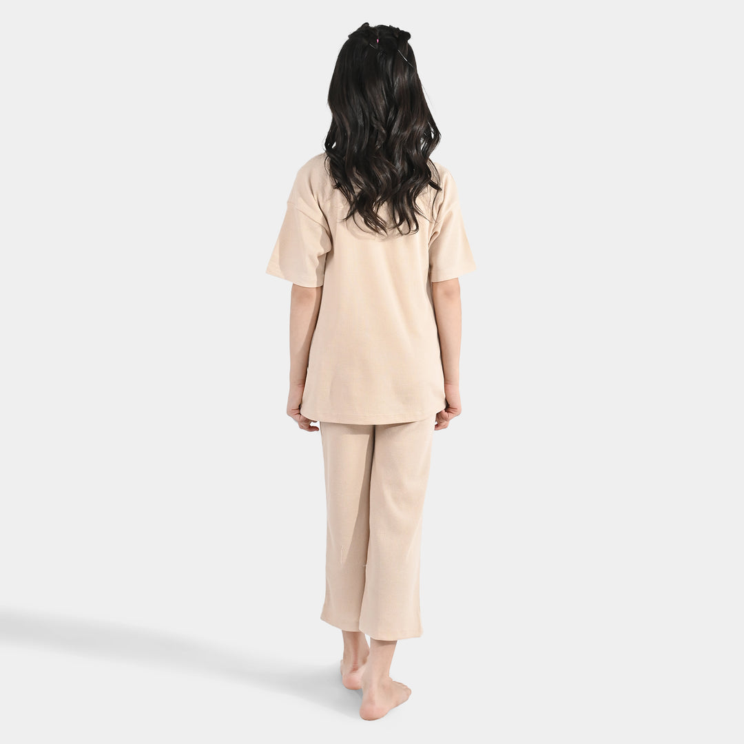 Girls Thermal Suit 2 Piece (Its A Great Time) - Brown