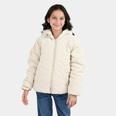 Girls Quilted Jacket Basic - Beige