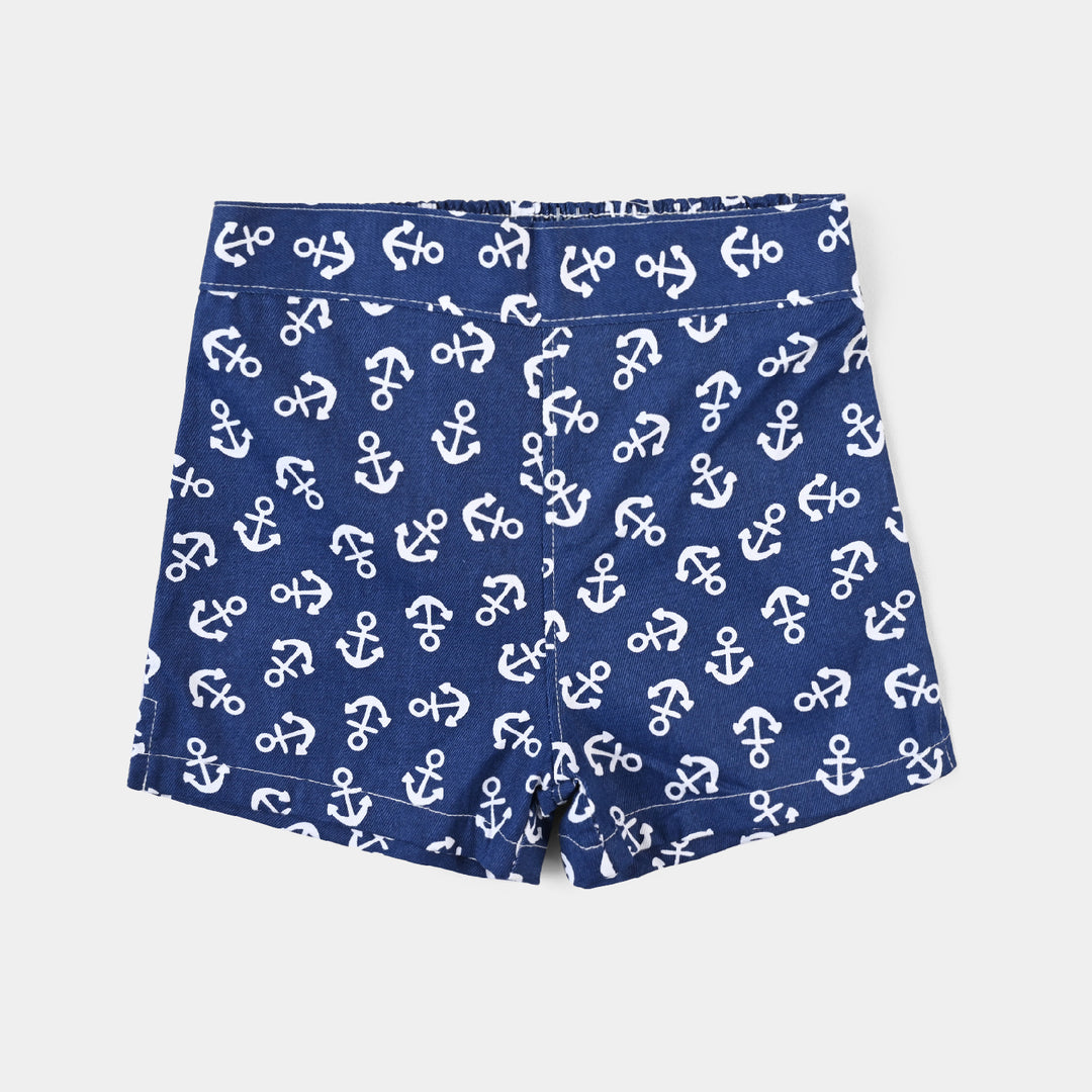 Infant Boys Poly Cotton Short Anchor-Blue