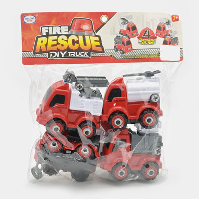 Rescue Vehicles 4PCs Play Set Toy