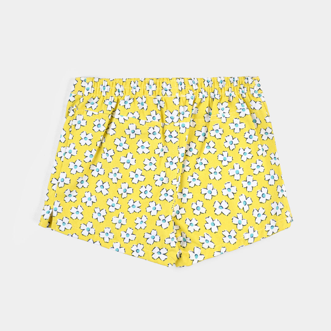 Girls PC Short Small Flower-Yellow