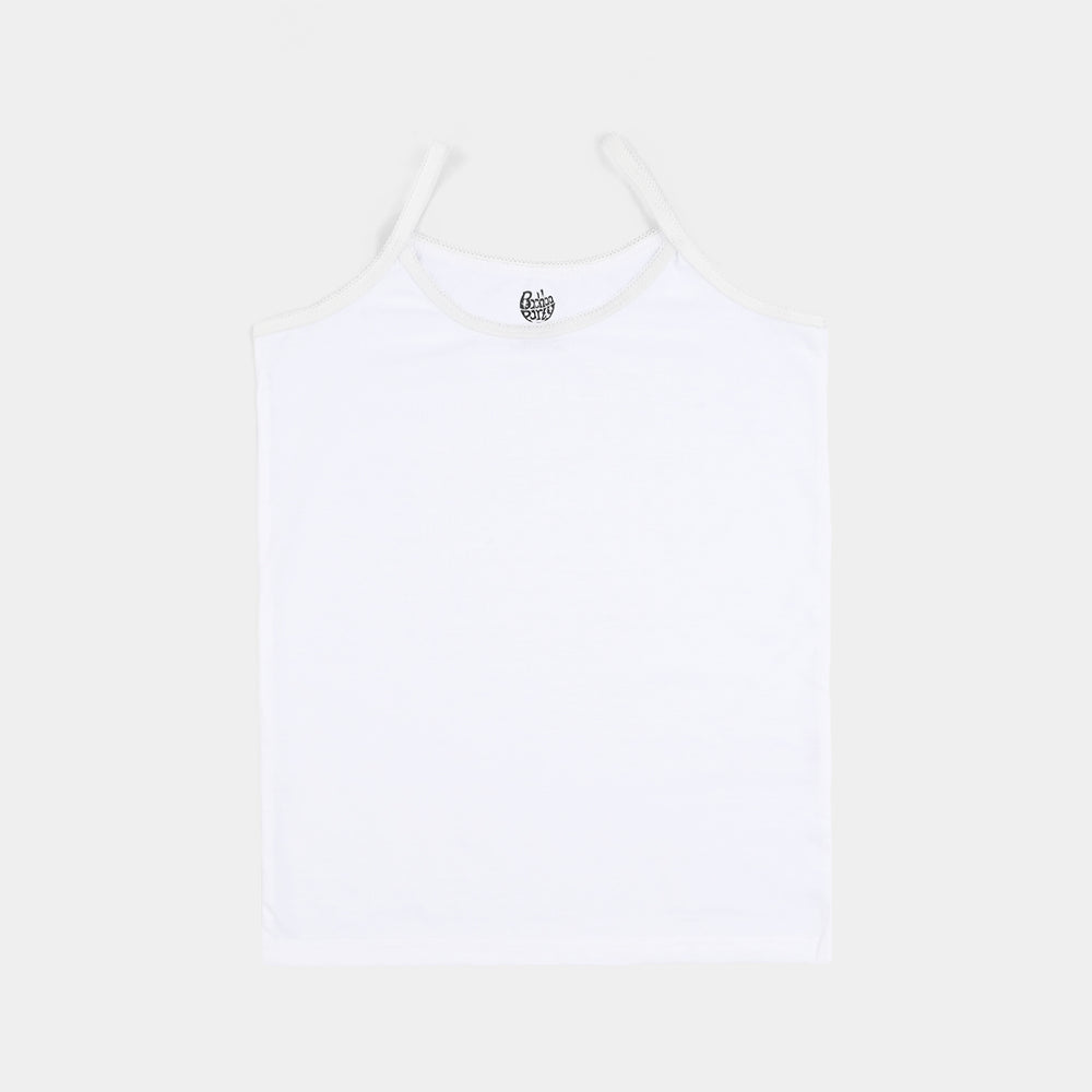 Girls Cotton Jersey Cami Basic-Pack Of 2-White/Black