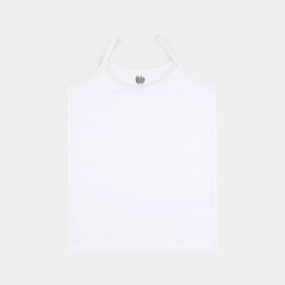 Girls Cotton Jersey Cami Basic-Pack Of 2-White/Black