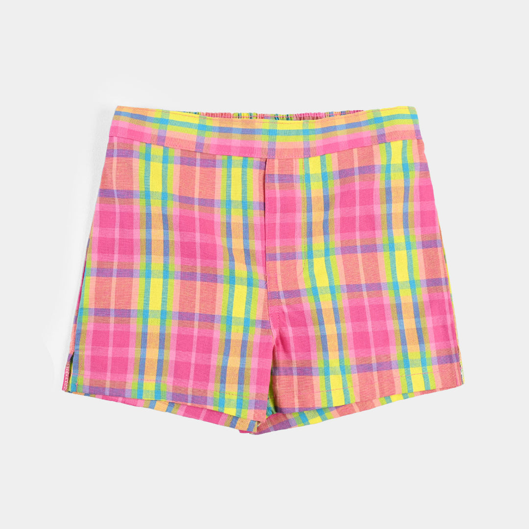 Girls PC Short Big check-Multi