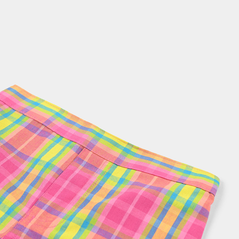 Girls PC Short Big check-Multi