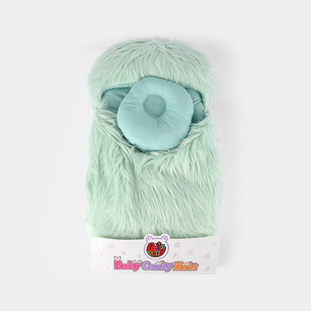 Aqua Fur Baby Carry Nest with Head Pillow