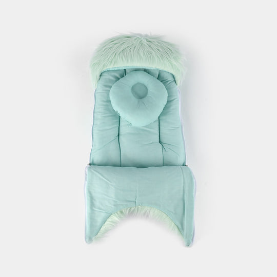 Aqua Fur Baby Carry Nest with Head Pillow