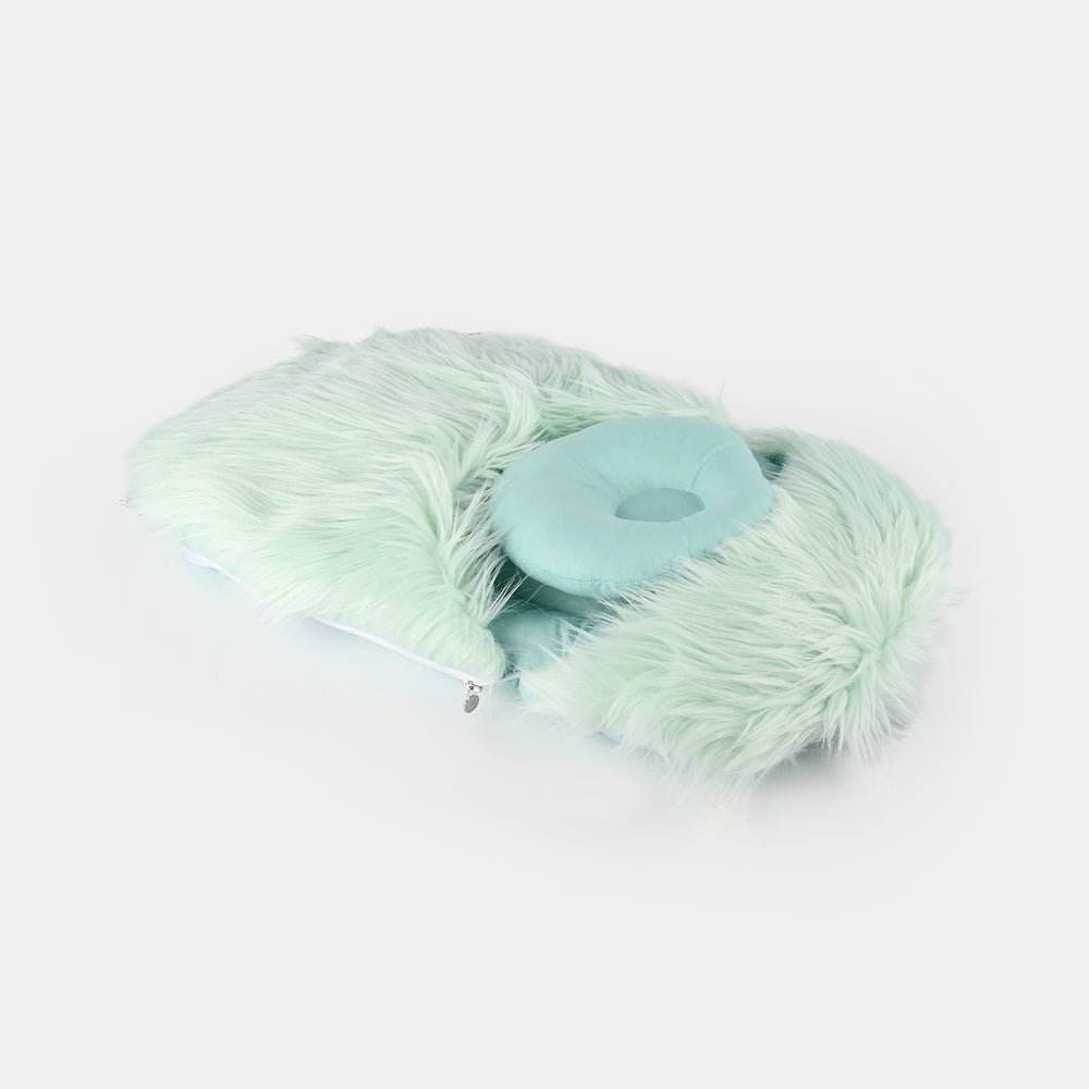 Aqua Fur Baby Carry Nest with Head Pillow