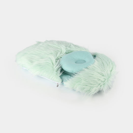 Aqua Fur Baby Carry Nest with Head Pillow