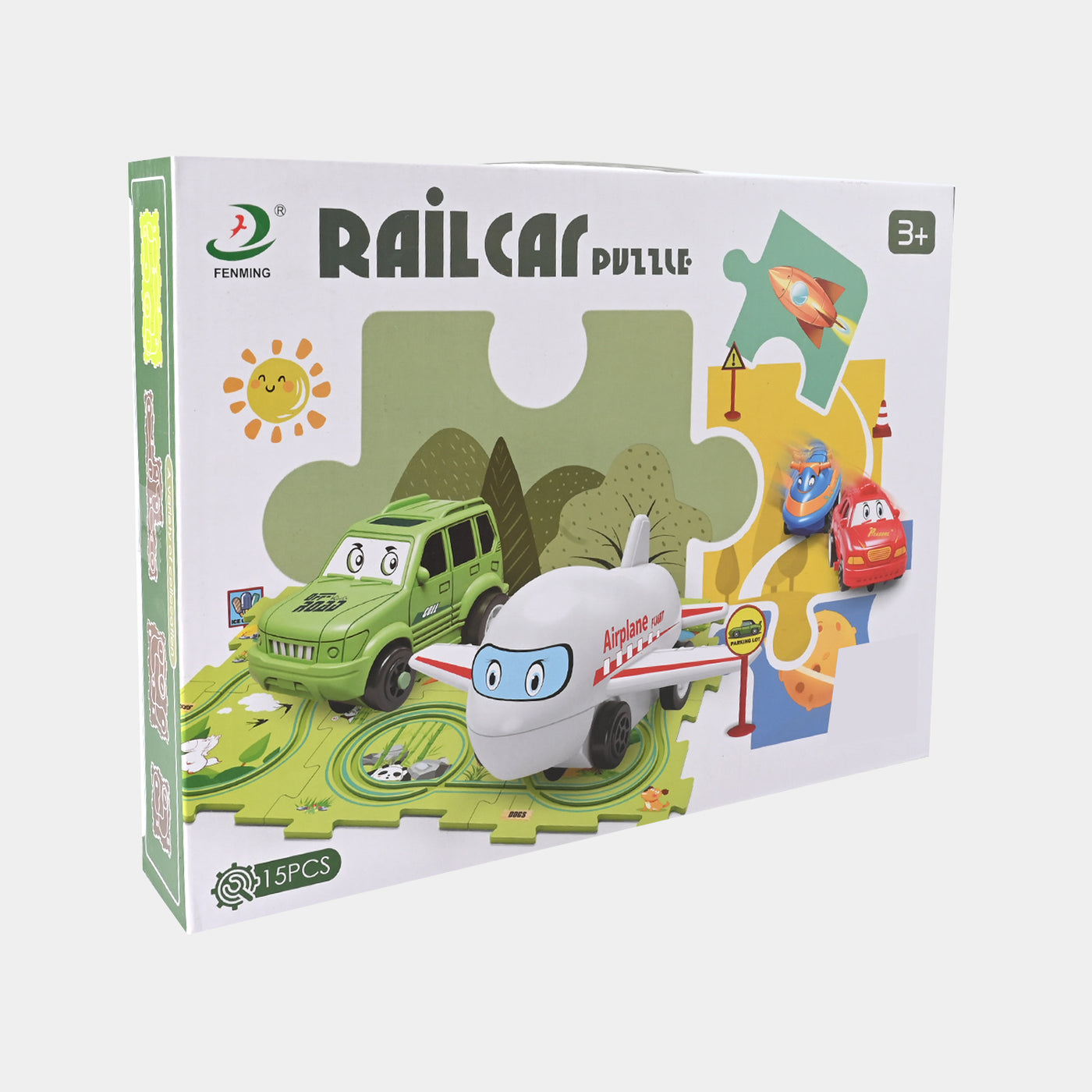 15Pcs Rail Car Puzzle Play Set For Kids