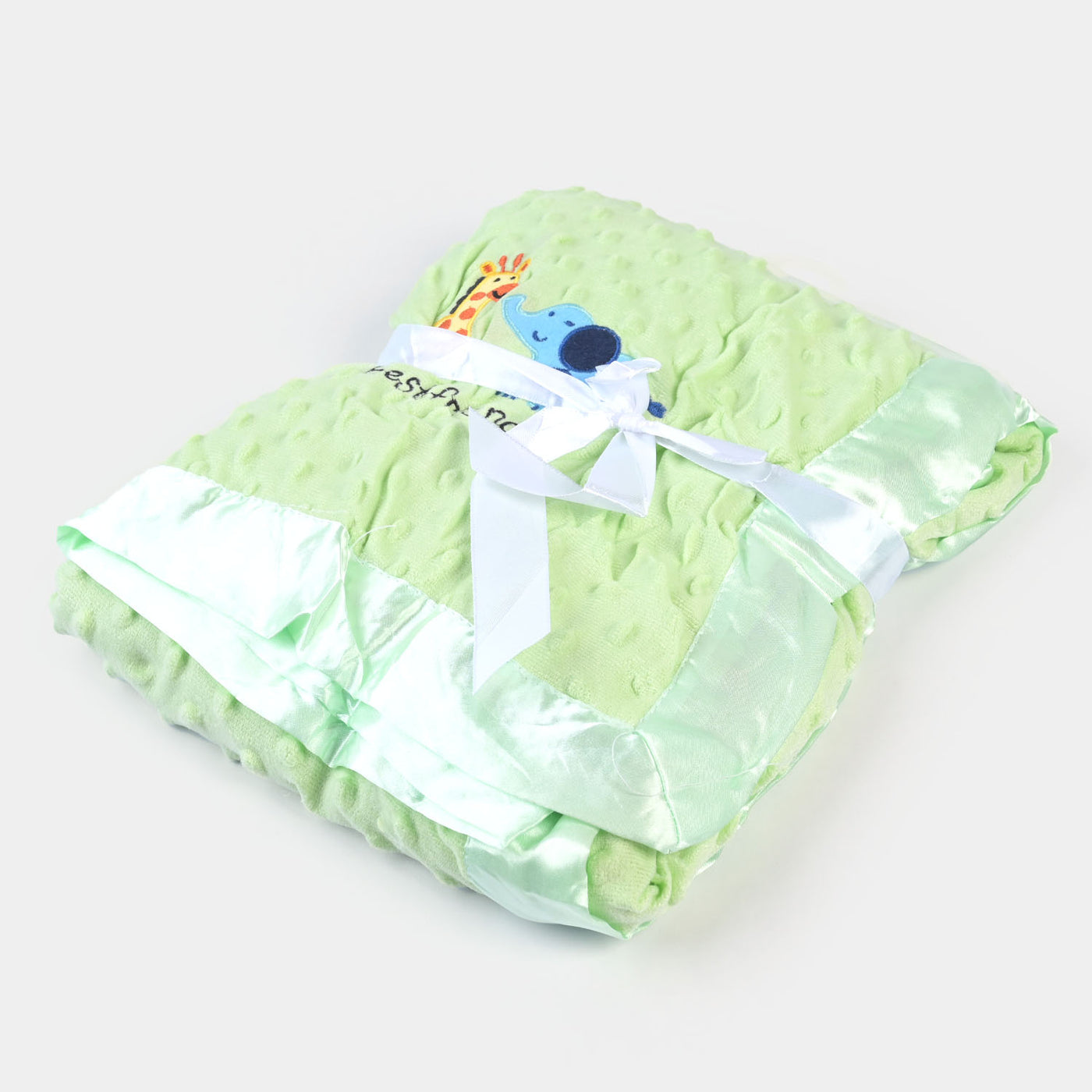 Wrapping Blanket Minky Dot + Sherpa | Green