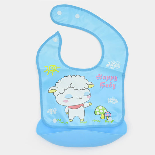 Baby Bib With Food Catcher - Sky Blue