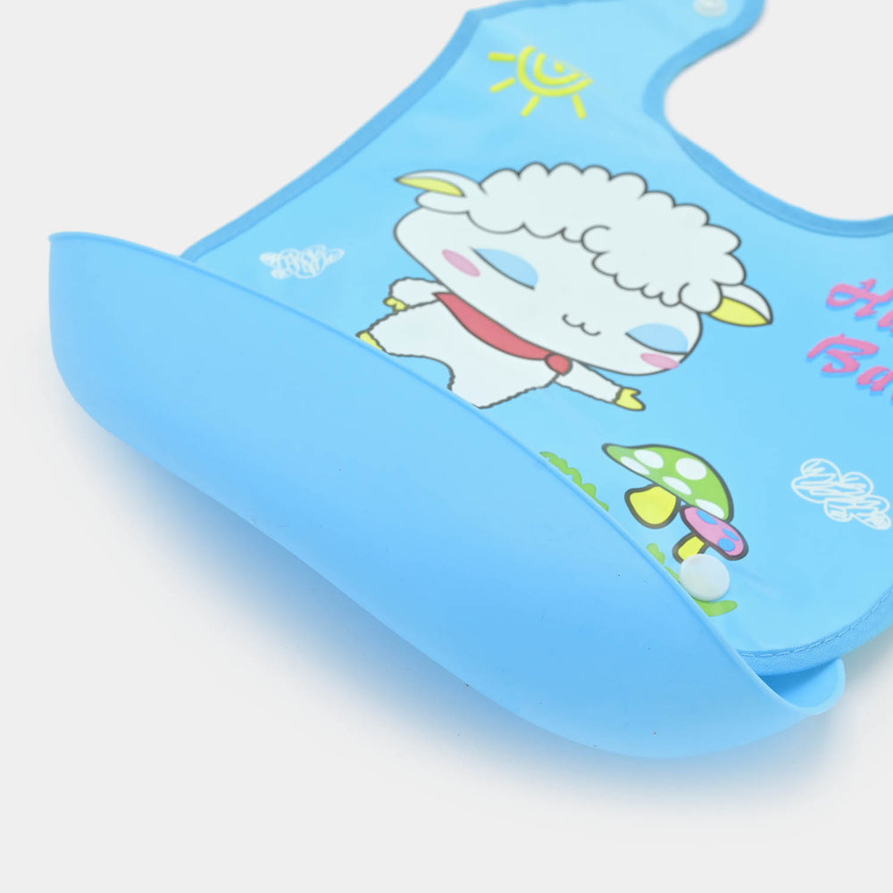 Baby Bib With Food Catcher - Sky Blue