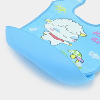 Baby Bib With Food Catcher - Sky Blue