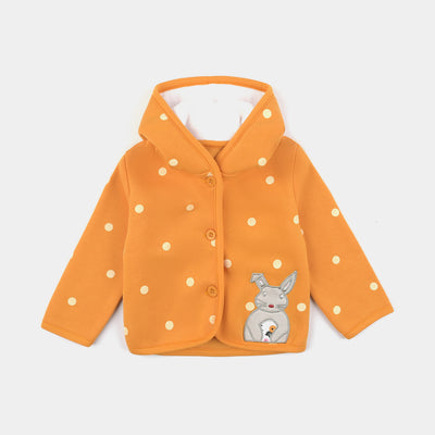 Infant Girls Fleece Knitted Jacket Polka Rabbit