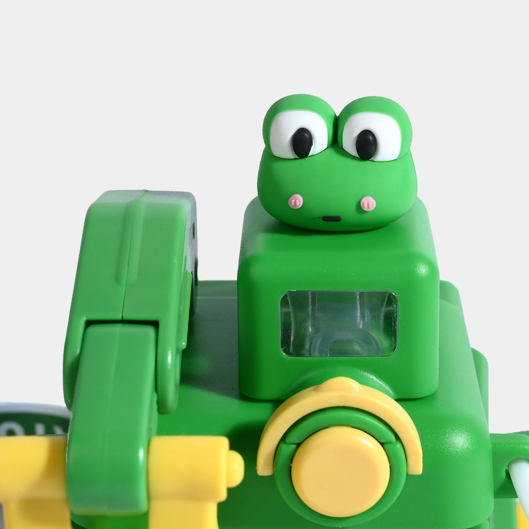 CUTE EXCAVATOR STRAW CUP WATER BOTTLE/BEAKER | SH2695 - GREEN