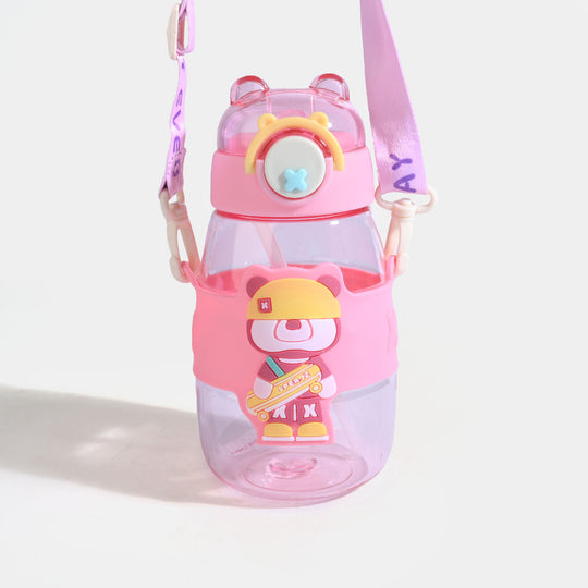 KIDS STRAW WATER BOTTLE/BEAKER | SH2703 - PINK