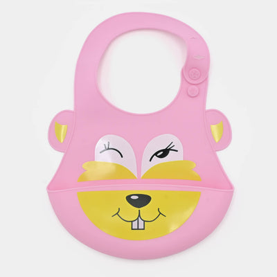 Baby Silicone Bib Food Catcher-Pink 3M+