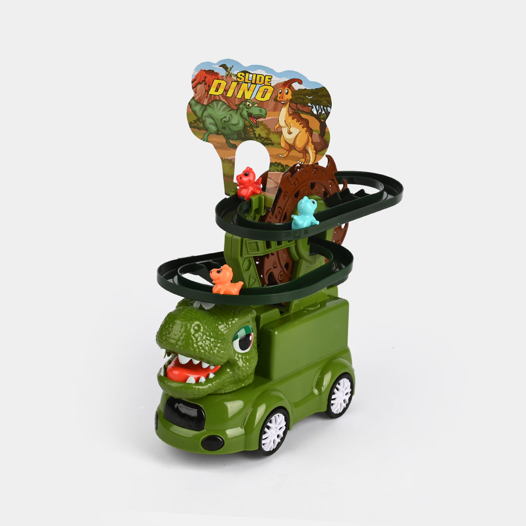 Electric Dinosaur Sliding Track & Escalator Toy with Light & Sound
