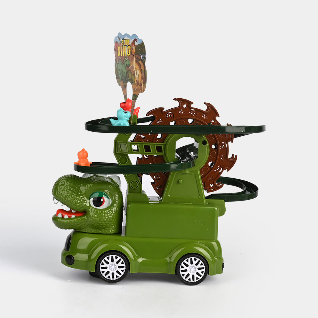 Electric Dinosaur Sliding Track & Escalator Toy with Light & Sound