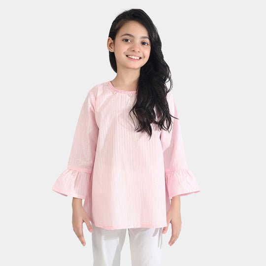 Girls Cotton EMB Top Pretty Pearls
