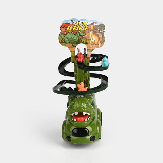 Electric Dinosaur Sliding Track & Escalator Toy with Light & Sound