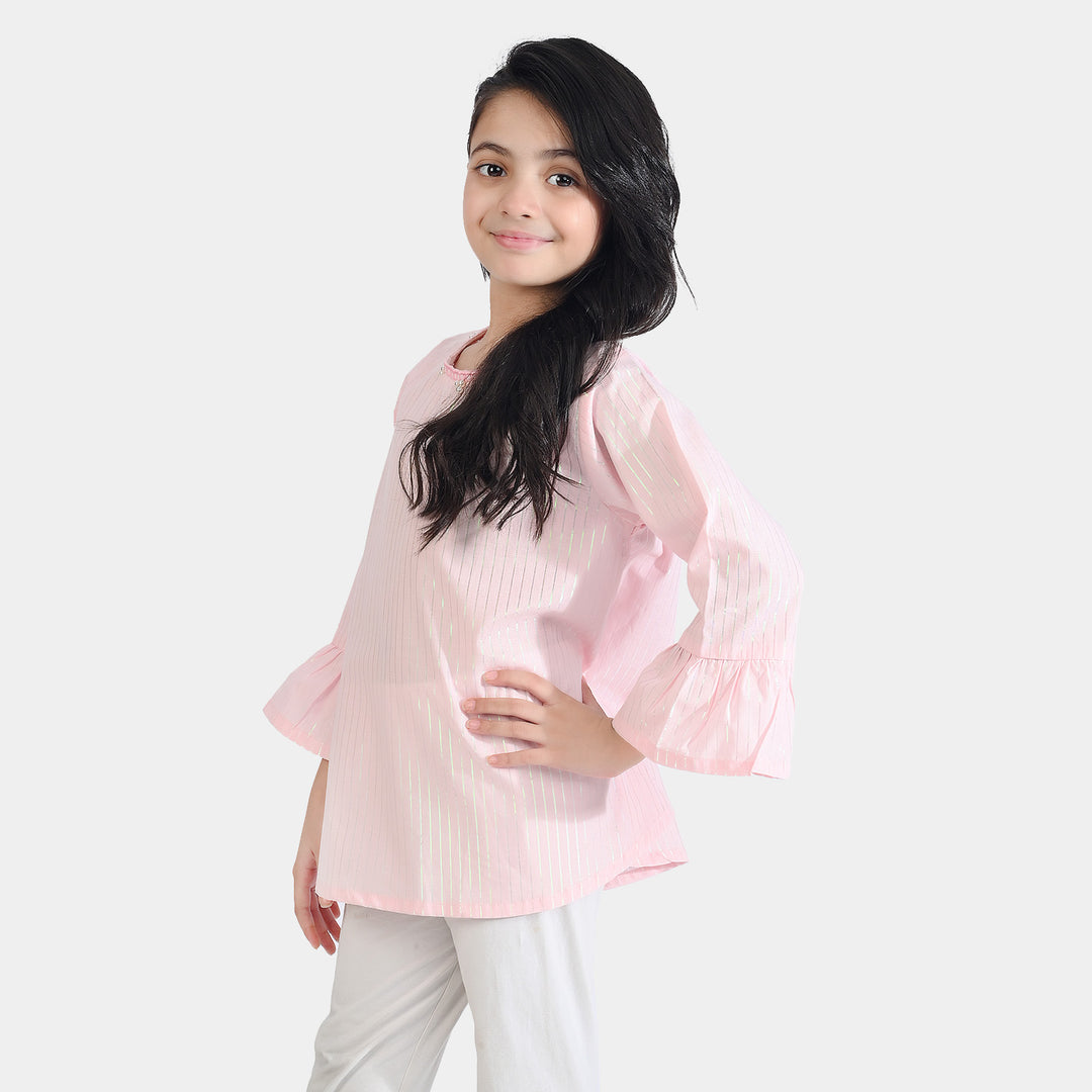 Girls Cotton EMB Top Pretty Pearls