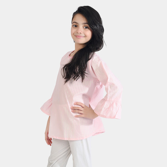 Girls Cotton EMB Top Pretty Pearls
