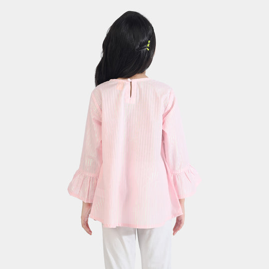 Girls Cotton EMB Top Pretty Pearls