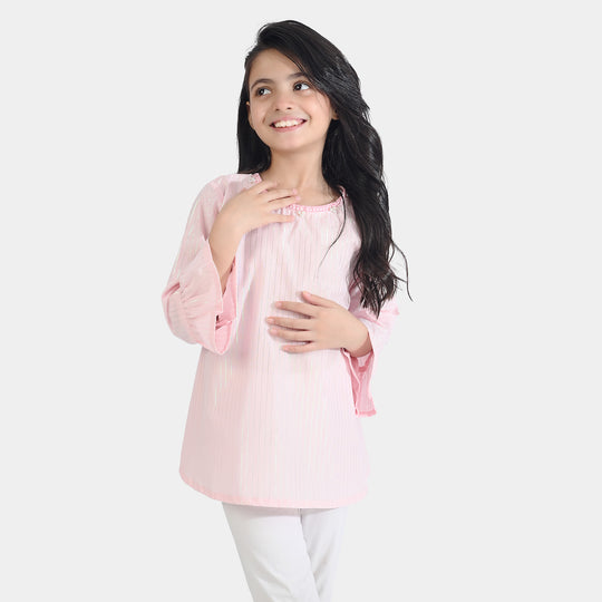Girls Cotton EMB Top Pretty Pearls