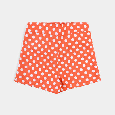 Girls PC Short Big Polka Dot-ORANGE