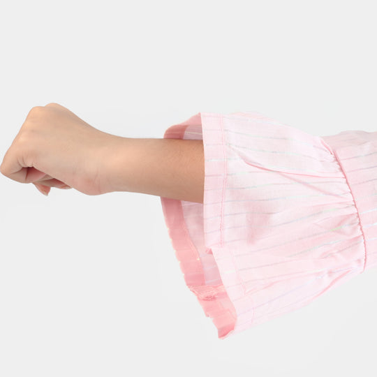 Girls Cotton EMB Top Pretty Pearls