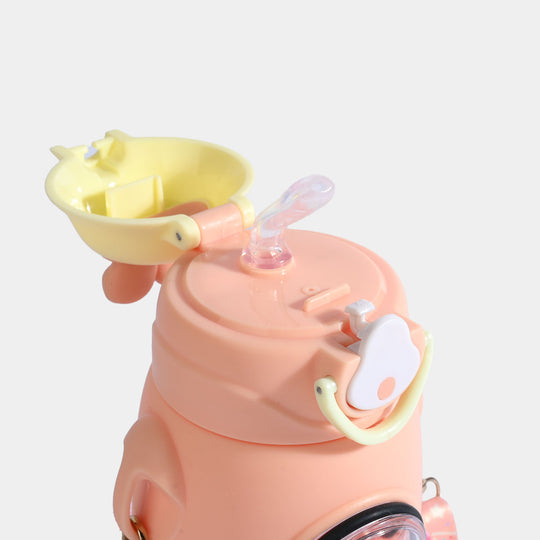 KIDS STRAW WATER BOTTLE/BEAKER | SH2702 - PEACH