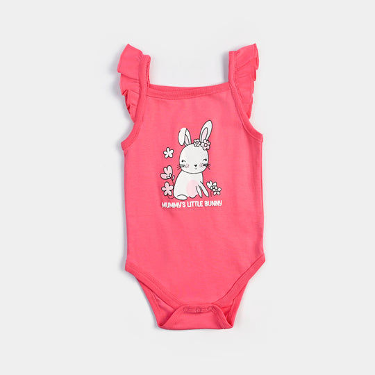 Infant Girls Cotton Interlock Romper 3PC Set Bunny