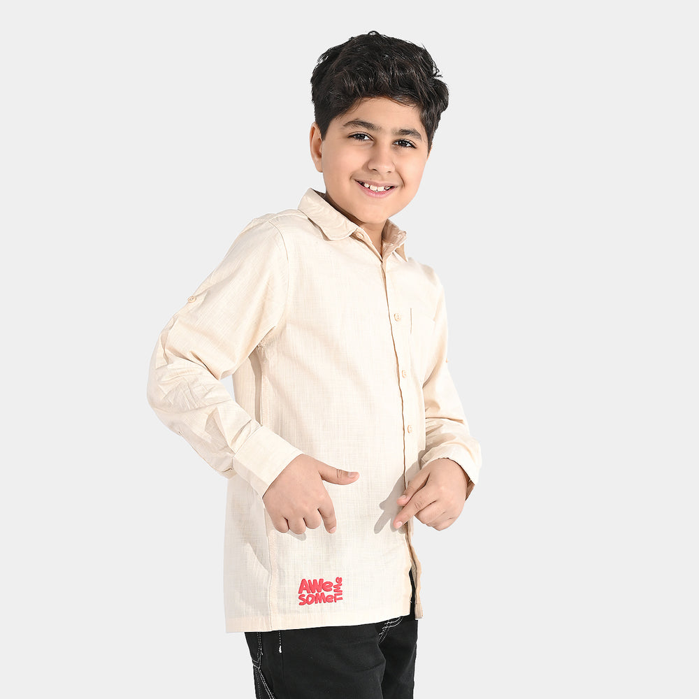 Boys Slub Jersey Casual Shirt - Beach Day