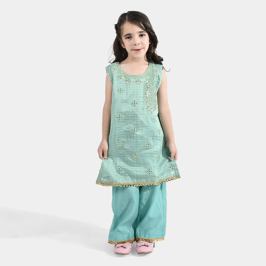 Girls Jacquard 2Pcs Glitter-Mint Green