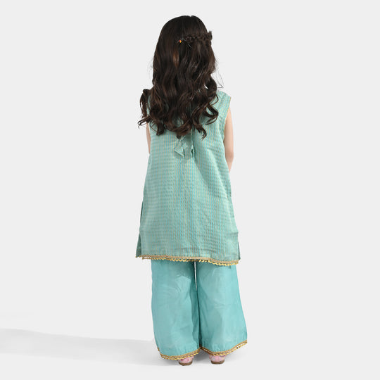 Girls Jacquard 2Pcs Glitter-Mint Green
